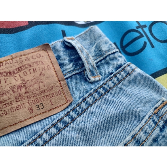 Vintage Levi jean shorts 550 high waisted size 31 distressed mom dad 90s… - Picture 8 of 10